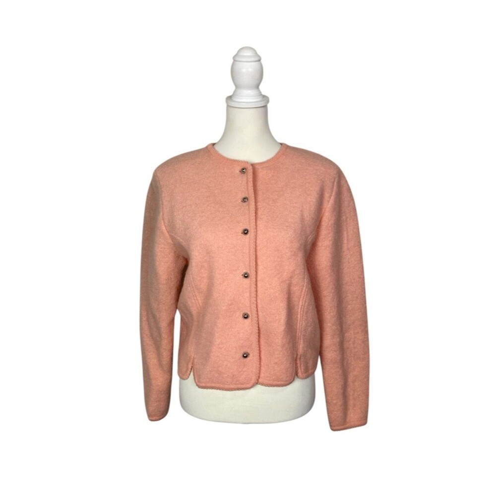 Vintage Carroll Reed 100% Wool Cardigan Sweater Angora Soft Grandma Core